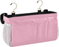 KOPIRIT Rose Red Bedside Caddy Storage Bag Bedside Organizer for Dorm Room Top Bunk Bed Hanging Storage Organizer 6 Pockets with Hooks for Book Glasses Phone Holder