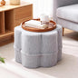 Tiita Floral Pouf Ottoman, Foot Stools Ottoman with Foam Chunk Filling, Puff Foot Rest for Couch, Living Room, Kids Room, Grey