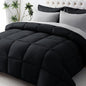 JOLLYVOGUE Full Comforter Set, Ultra-Soft Bed in a Bag Full Size 7 Pieces, Oeko-TEX Certified Bedding Set with Down Alternative Comforter, Sheets, Pillowcases & Shams, Black & Light Grey