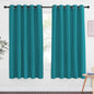 NICETOWN Blackout Curtain Drape for Bedroom - Light Reducing Thermal Insulated Solid Grommet Room Darkening Window Curtain for Living Room (Peacock Teal, 1 Piece, W66 x L66)