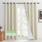 KGORGE Soundproof & Dust Particle Filtering Curtains 100% Blackout Window Cover Thermal Insulating Energy Smart Curtains for Living Room Bedroom Baby Nursery, W 52 x L 108 inches, Cream Beige, 1 Pair