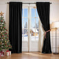 Lazzzy Velvet Blackout Curtains Thermal Insulated Room Window Drapes Super Soft Luxury Curtains for Living Room Bedroom Rod Pocket 2 Panels, Black, 52" W x 108" L