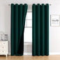 ChrisDowa 100% Blackout Curtains 80 inch Long for Bedroom with Black Liner, 2 Thick Layers Total Blackout Thermal Insulated Grommet Window Curtains 2 Panels Set (Forest Green, 52 x 80 Inch)