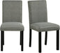 Giantex Dining Chairs Set of 2, Fabric Upholstered Parsons Kitchen Chair w/Nailhead Trim,Solid Rubber & Bent Wood Legs, Thick Padded Seat, Armless Side Chairs for Living Dining Room Restaurant, Grey