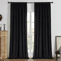 Joydeco Black 100% Blackout Curtains 102 Inch 2 Panels, Luxury Thermal Insulated Black Velvet Curtains for Bedroom Living Room, Soundproof Blackout Window Drapes, Rod Pocket & Back Tab (52W x 102L)