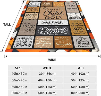 Christian Gift for Women, Bible Inspirational Throw Blanket for Couch, Soft Flannel Blanket, 60"x 80" Prayers Blankets for Bedroom Sofa Living Christmas Halloween Decoration