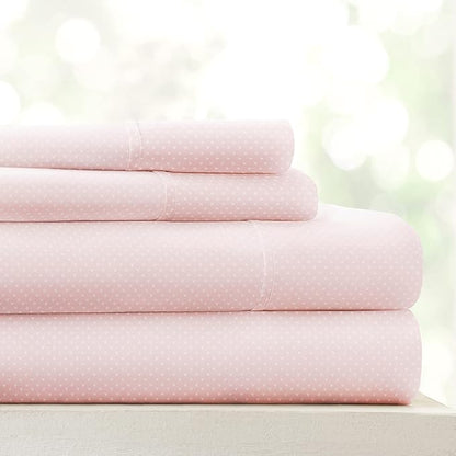 Linen Market 4 Piece California King Bedding Sheet Set (Pink Hearts) - Sleep Better Than Ever with These Ultra-Soft Cooling Bed Sheets for Your California King Size Bed - Deep Pocket Fits 16" Mattress
