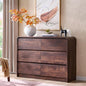 Modern 6 Drawers Dresser for Bedroom, 47" Wide Wood Dressers & Chests of Drawers w/Curved Profile Design, Mid Century Modern Dresser w/Natural Texture for Bedroom, Living Room, Brown