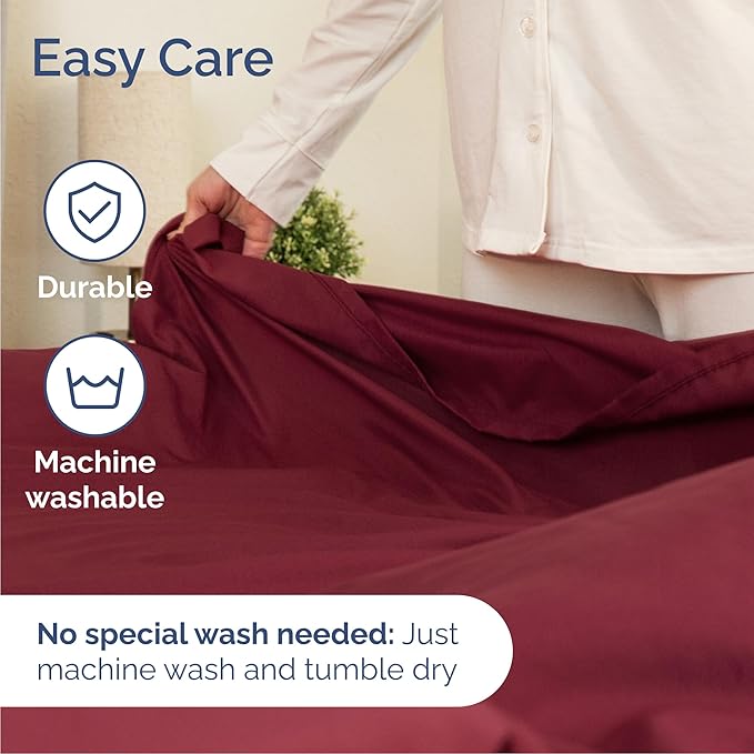 Cal King 6 Piece Sheet Set - Cooling, Comfy & Breathable - Hotel Luxury Bedding, Includes Fitted Sheet for Women, Men, Kids & Teens - 1 Flat, 1 Fitted Sheet, 4 Pillowcases w/Deep Pockets - Burgundy