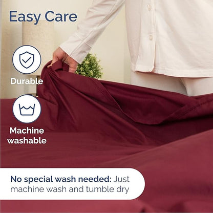Cal King 6 Piece Sheet Set - Cooling, Comfy & Breathable - Hotel Luxury Bedding, Includes Fitted Sheet for Women, Men, Kids & Teens - 1 Flat, 1 Fitted Sheet, 4 Pillowcases w/Deep Pockets - Burgundy