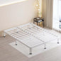 MAF 10 Inch King Size Bed Frame White with Round Corner Legs Mattress Slide Stopper No Box Spring Needed Heavy Duty Metal Platform Bed Frames Under-Bed Storage Space, 3000 LBS Steel Slats Support