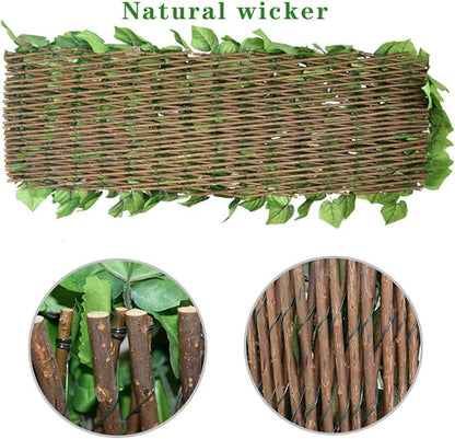BYBAG Expandable Faux Ivy Fence Privacy Screen for Patio Outdoor Balcony Bedroom Decor,Artificial Light Green Leaves Wall Decoration Fencing Panel(Single Sided Leaves)
