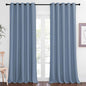 NICETOWN Blackout Doorway Curtain 90 inches Long - Room Darkening Thermal Curtain Grommet Large Window Treatment Sound Reducing for Living Room (Stone Blue, 1 Panel, W66 x L90)