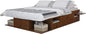 memomad Bali Storage Platform Bed with Drawers (Queen Size, Caramel Brown Wood)