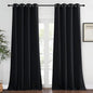 NICETOWN Black Out Room Darkening Curtain - (Black Color) Thermal Insulated Modern Window Covering Soundproof Drape Panel for Bedroom, W52 x L95 Inch, 8 Grommets Top, 1 Piece