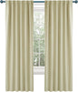 Deconovo Blackout Curtains, Thermal Insulated, W52 x L63 2 Panels, Back Tab, Machine Washable, Room-Darkening Drapes for Bedroom/Living Room Beige