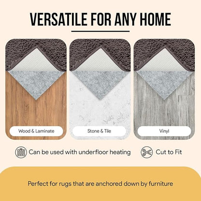 Premium Felt Rug Pad 6x9 Feet, Thick Rug Pads for Hardwood Floors, Laminate, Vinyl, Stone, Carpet & Tile, Under Rug Padding