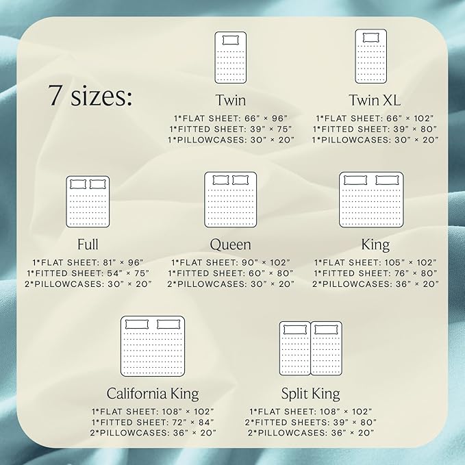 LuxClub 3 PC Twin Sheet Set, Deep Pockets Wrinkle Free Cooling Bed Sheets Hotel Bedding for Women, Men, Kids & Teens, Includes 1 Fitted Sheet, 1 Flat Sheet and 1 Pillowcase-Silky Soft Aqua