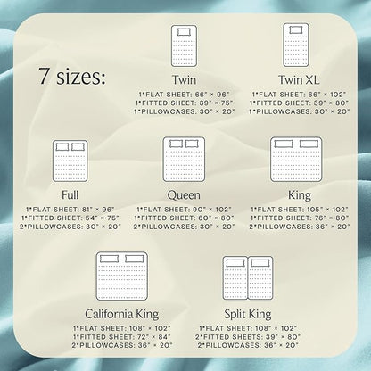 LuxClub 3 PC Twin Sheet Set, Deep Pockets Wrinkle Free Cooling Bed Sheets Hotel Bedding for Women, Men, Kids & Teens, Includes 1 Fitted Sheet, 1 Flat Sheet and 1 Pillowcase-Silky Soft Aqua