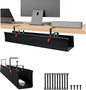 36" No Drill Under Desk Cable Management Tray - Upgraded Oxford Fabric with Cable Loop, No Damage to Table for Standing Desks and Home Office (Large (36 Inch))