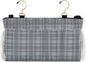 Bedside Caddy Hanging Bunk Bed Caddy Bed Organizer Hanging Pocket with 2 Hooks Bedside Storage Organizer Pocket Bag Holder Grey Plaid