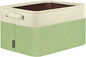 BALEINE 1 Pack Fabric Storage Bins for Shelves, Linen Storage Baskets for Organizing, Decorative Closet Bins for Clothes, Home (Green, 15''x11''x9.5'')