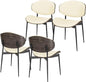 Art Leon Dining Chairs Set of 4, Black Oak Bentwood, Mid Century Modern Chair, Off White Faux Leather Kitchen Dining Room Chairs with Black Metal Legs, Accent Chairs for Bedroom