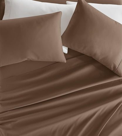 Linen Market Brushed Microfiber Twin Sheet Set 3 Piece – Oeko-TEX Certified Ultra Soft & Wrinkle-Free - 16" Deep Pocket Sheets - Easy Care Twin Size - Taupe