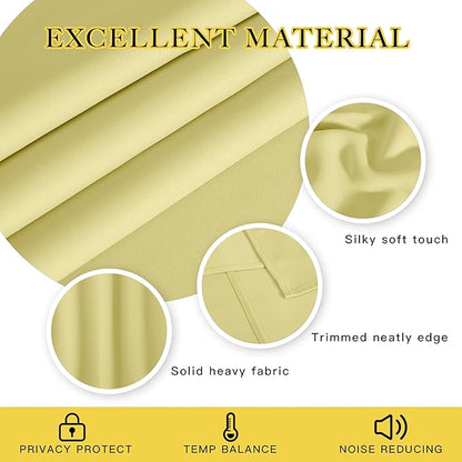 NICETOWN Blackout Curtains 84 Inch Length, Thermal Insulated Room Darkening Drapes Grommet Window Covering for Living Room Bedroom (W52 x L84 Inch, 1 Panel, Paler Yellow)