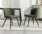EALSON Modern Dining Chairs Set of 2 Leather Upholstered Accent Dining Room Chairs with Metal Legs Comfortable Armless Kitchen Chairs for Living Room/Dining Room,Green