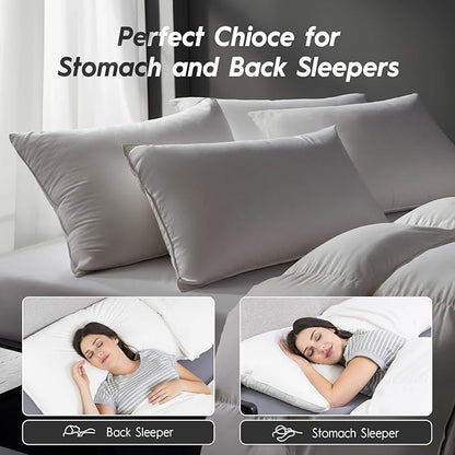 Globon Ultra Soft Down Pillow King Size, All Down Filled Bed Pillow for Sleeping, 100% Cotton Shell 500 Thread Count 700 Fill Power, Soft Hotel Collection Down Feather Pillow 20" x 36" 1 Pack