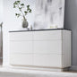 ACCOHOHO Modern 6 Drawer Dresser for Bedroom, 52" Wide Wooden Dressers with Large Storage,Handleless Chest of Drawers TV Stand for Living Room & Hallway, Curved Profile Design, White