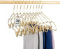16.5" Adult Gold Metal Clips Pants Coat Clothes Hangers,30 Pack Coat Suit Closet Storage Display,Space Saving Standard Size Adult Clothing for Home Garment Clothes Shop