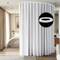 Room Divider Ceiling Mounted Curtains Track Sets Extra Wide Blackout Curtain Flexible Tracks for Bedroom Privacy Partition Separator, 1 Panel White Drape and White Rail, W10 x H8ft