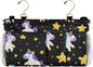 Bedside Caddy Hanging Bunk Bed Caddy Bed Organizer Hanging Pocket with 2 Hooks Bedside Storage Organizer Pocket Bag Holder Cute Unicorns Hearts Black