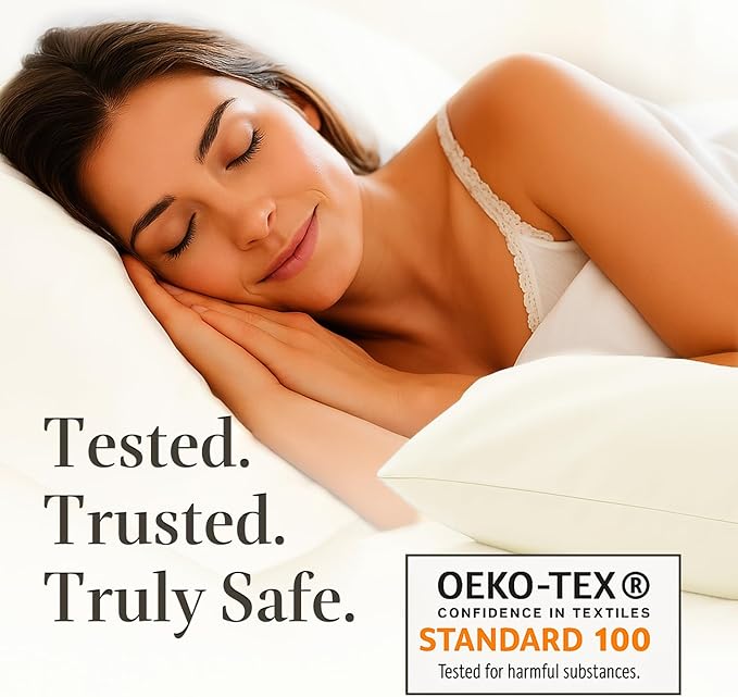 Hyde Lane Luxury 1000 Thread Count 100% Cotton Sheets | Very Soft & Thick - Fits Upto 20" Mattress | Sateen Weave Bed Sheets 18" Deep Pocket- 4 PC Sheet Set (Ivory/Cream, Split King)
