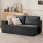 Loveseat Sofa, Cloud Modular Sofa Couch, Upholstered Floor Sofa with Deep Seat, Upholstered Foam Couch for Bedroom Living Room, No Assembly Required (Corduroy Fabric, Grey)