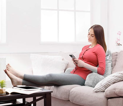 Nestl Reading Pillow with Shredded Memory Foam, Designed for Sitting Up in Bed and Couch, Back and Arms Adjustable Support for Adult & Teens Backrest Pillows for Reading with Washable Cover Light Grey
