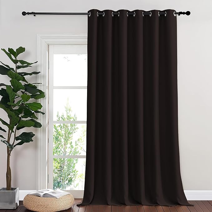 NICETOWN Toffee Brown Blackout Curtains for Bedroom 95 Inch Length - Thermal Insulated Room Darkening Privacy Grommet Window Drapes for Boys Room, Set of 1 Panel, 80 x 95 Inch