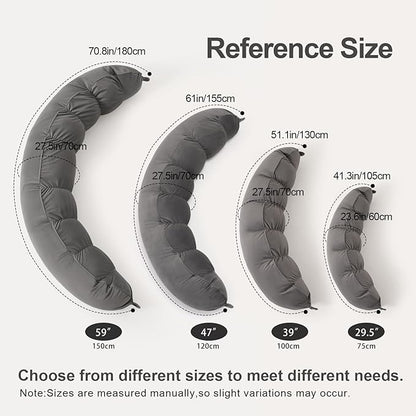 Peallow(Pat. Pend) – Long Round Body Pillow for Adults, Bolster Pillow for Sleeping, Soft and Supportive Pillow for Sleeping & Lumbar Support (Urban Grey, 39")