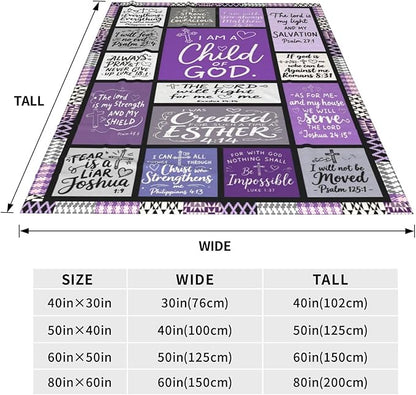 Christian Blanket Gift for Women, Inspirational Throw Blanket for Couch, Soft Lightweight Flannel Blanket, 50"x 60" Thoughts and Prayers Blankets for Bedroom Sofa Living Room Decoration