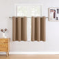 ChrisDowa Small Window Curtains for Kitchen and Bedroom - Grommet Short Thermal Insulated Room Darkening Curtains (2 Panels, Cappuccino, 42 x 36 Inch)