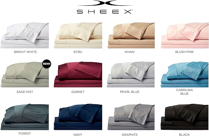 SHEEX - Original Performance Sheets Set (King/California King) Graphite - Cooling Sheets - Moisture Wicking - 1 Flat Cooling Sheet, 1 Fitted Cooling Sheet, 2 Pillow Covers - Wrinkle Free - Sleep Aid