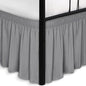 Biscaynebay Wrap Around Bed Skirts with Split Corners for Full Beds 16" Drop, Silver Grey Elastic Dust Ruffles Adjustable Easy Fit Wrinkle & Fade Resistant Silky Luxurious Fabric Machine Washable