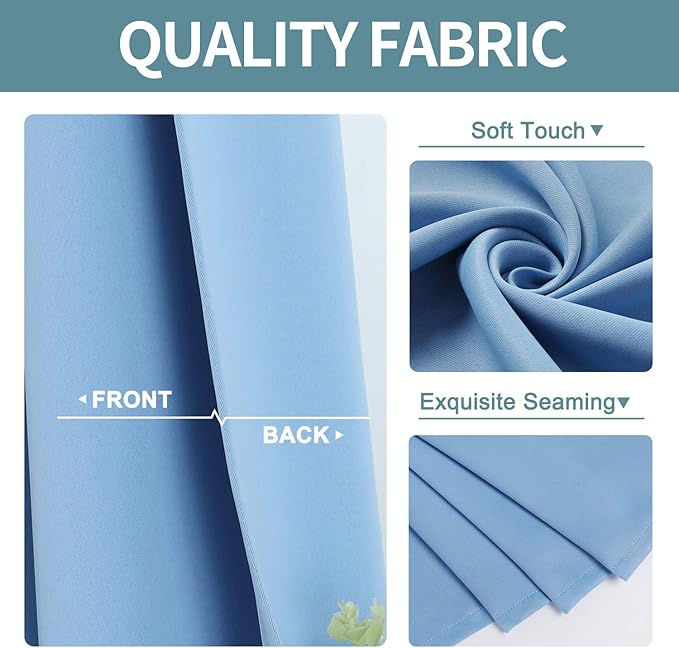 ChrisDowa Grommet Room Darkening Curtains for Bedroom and Living Room - 2 Panels Set Thermal Insulated Blackout Curtains (Sky Blue, 52W x 72L )