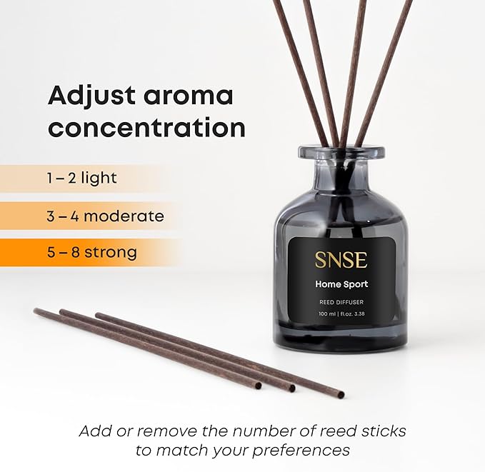 SNSE Home Sport Perfumed Reed Diffuser Set - Premium Reed Diffusers for Home with Diffuser Reeds, Luxurious Gift Aroma, Sophisticated Scent, Ideal for Relaxation, Elegant Home Fragrance