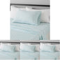 Amazon Basics Lightweight Super Soft Easy Care Wrinkle Free Microfiber 3 Piece Bed Sheet Set with 14-Inch Deep Pockets, Twin, Aqua Fern, Floral, Kids, Men & Women Bedding (Pack of 4)