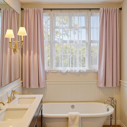 Lazzzy Velvet Blackout Curtains Thermal Insulated Room Window Drapes Super Soft Luxury Curtains for Living Room Bedroom Rod Pocket 2 Panels, Dusty Pink, 52" W x 72" L