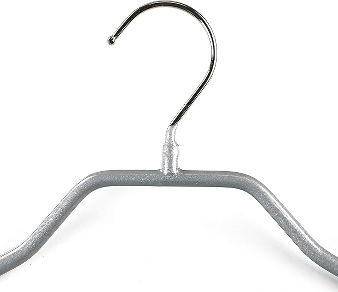 Mawa by Reston Lloyd BodyForm Series Non-Slip Space-Saving Clothes Hanger for Jackets, Suits & Coats, 16-1/2", Style 42/L, 1-Each, Silver
