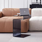 Glass Nightstand,Side Table,S-Shaped End Table for Living Room,Bedside Table for Bedroom (Grey)
